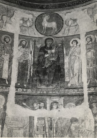 Anonimo — Anonimo romano sec. XII/ XIII - Affreschi dell'abside della chiesa di S. Silvestro a Tivoli — particolare
